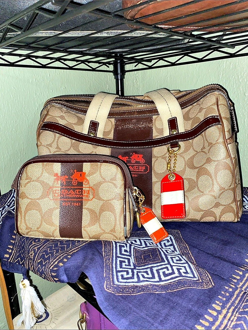 Coach Travel Bag Set in Brown & Tan